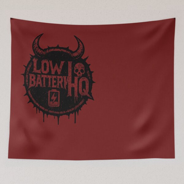 Item preview, LowBatteryHQ – Dripping Demon Battery Emblem (Red/Black Metal Edition) designed and sold by LowBatteryHQ.