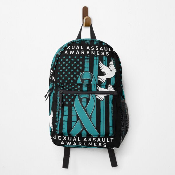 Item preview, Teal Sexual Assault Awareness Green Feather Ribbon USA Flag designed and sold by cosmicncozyS.