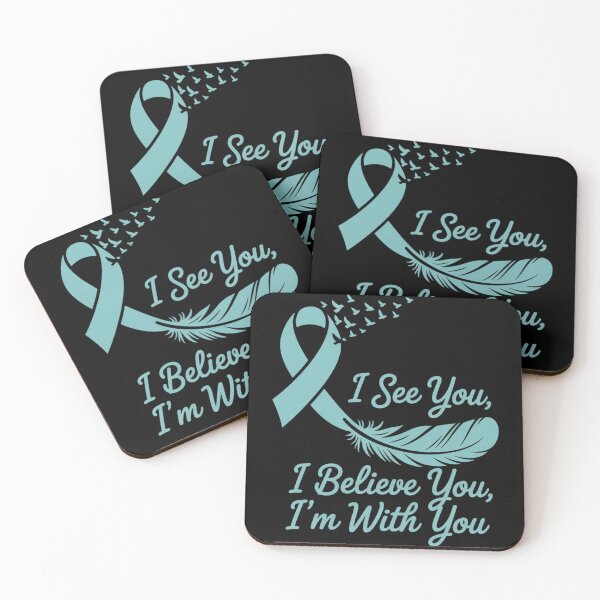 Item preview, Teal Sexual Assault Awareness Green Feather Ribbon designed and sold by cosmicncozyS.