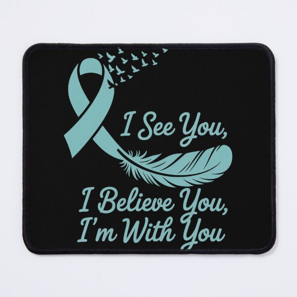 Item preview, Teal Sexual Assault Awareness Green Feather Ribbon designed and sold by cosmicncozyS.