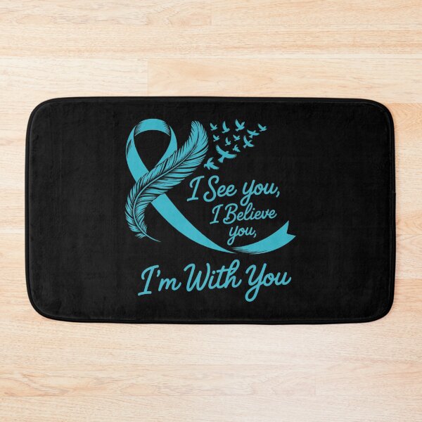 Item preview, Teal Sexual Assault Awareness Feather Ribbon I_m With You designed and sold by cosmicncozyS.