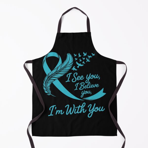 Item preview, Teal Sexual Assault Awareness Feather Ribbon I_m With You designed and sold by cosmicncozyS.