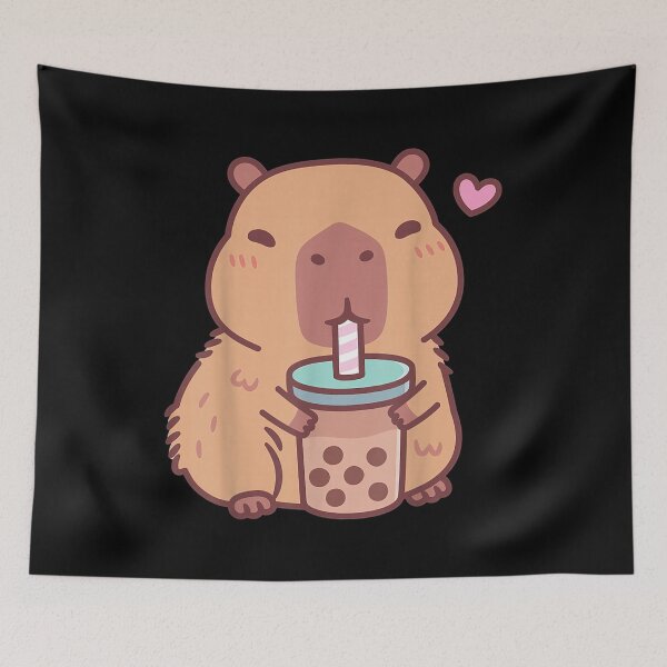 Item preview, Cute Capybara Kawaii Anime Drinking Bubble Tea Lover Girls Art for Men Women Kids , Capybara Gift Lover  designed and sold by DZIRI NAJAT.