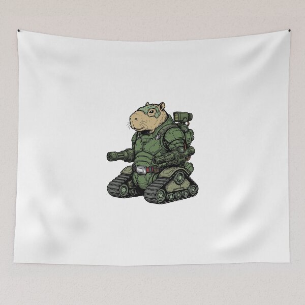 Item preview, Cyborg Fighting Capybara designed and sold by krabbaraban.