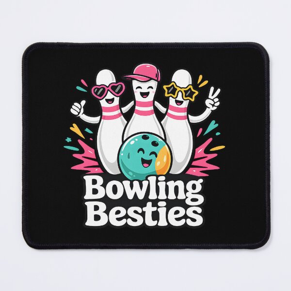 Item preview, Bowling Besties Cute Team Pins And Ball Illustration designed and sold by DrawHandArt.