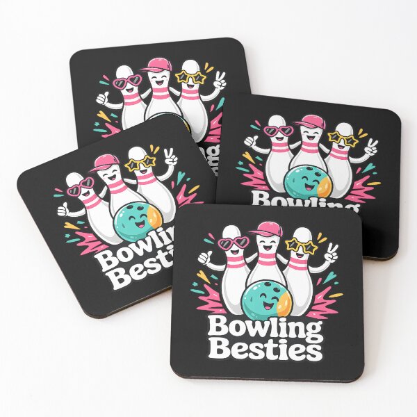 Item preview, Bowling Besties Cute Team Pins And Ball Illustration designed and sold by DrawHandArt.