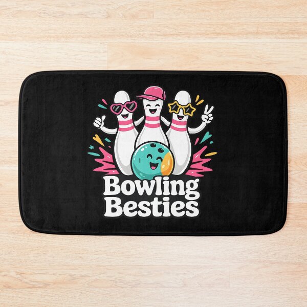 Item preview, Bowling Besties Cute Team Pins And Ball Illustration designed and sold by DrawHandArt.