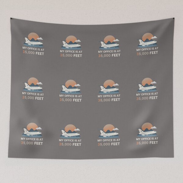 Item preview, MyOffice Is at 35,000 Feet - Funny Pilot & Aviation Design. designed and sold by LunaPrintCo.