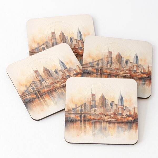 Item preview, Nashville Skyline Watercolor Print – Music City Panoramic Wall Art designed and sold by POD DYNASTY | Original Print On Demand T-Shirt Graphics.