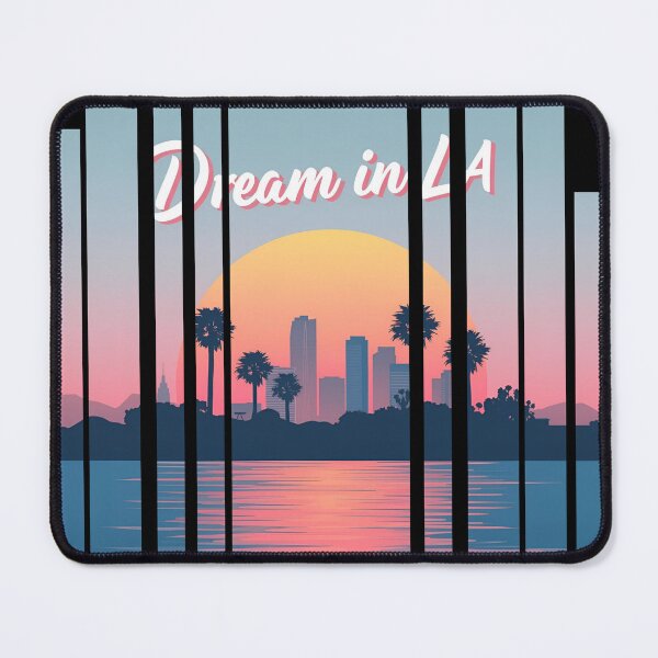 Item preview, Los Angeles Design Retro pastel sunset with palm silhouettes Slogan Dream in LA 2 designed and sold by Neon G.