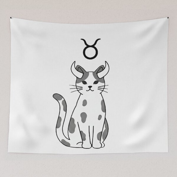 Item preview, Taurus Cat Minimalist Design | Zodiac Astrology Illustration designed and sold by CuteKats.