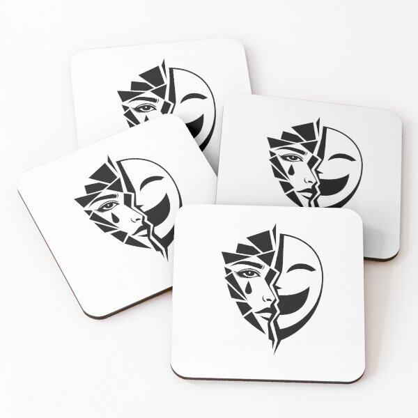 Item preview, Duality of Emotion – Broken Mask Face Minimal Art designed and sold by kaxymax.