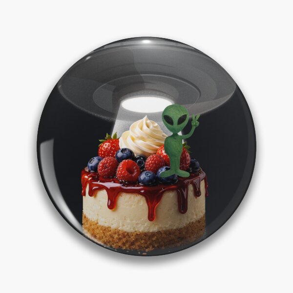Item preview, Alien Snacktime Cheesecake – UFO Abduction Dessert with Cute Alien Humor designed and sold by MeghannsMinimalMeals.