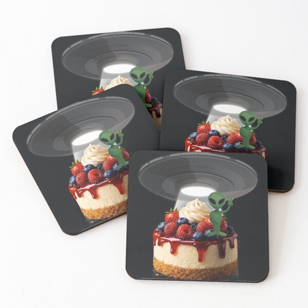 Item preview, Alien Snacktime Cheesecake – UFO Abduction Dessert with Cute Alien Humor designed and sold by MeghannsMinimalMeals.