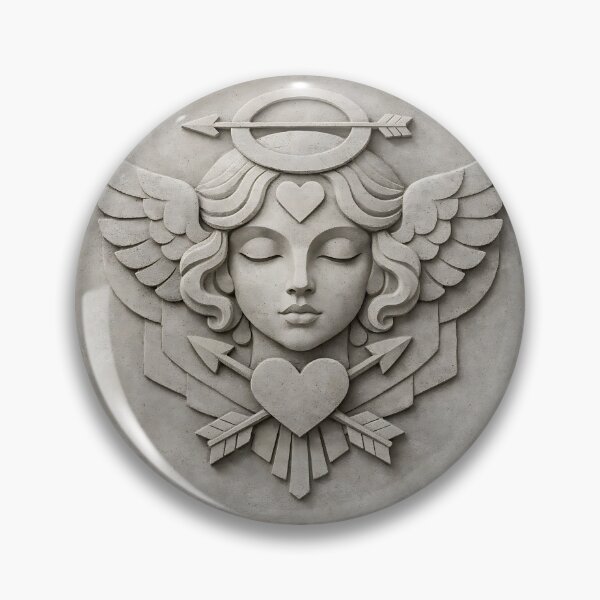 Item preview, Sacred Angel Heart and Arrow Stone Relief Art designed and sold by Beamiverse.