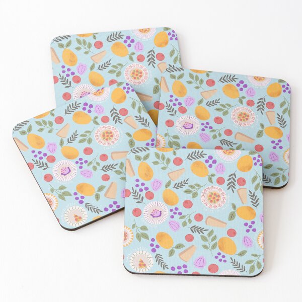 Item preview, Italian Foods Dishes Lemons soft blue background designed and sold by pholiumsigma_design.