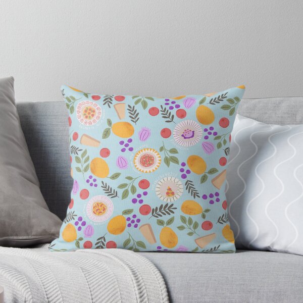 Item preview, Italian Foods Dishes Lemons soft blue background designed and sold by pholiumsigma_design.
