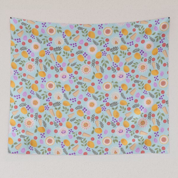 Item preview, Italian Foods Dishes Lemons soft blue background designed and sold by pholiumsigma_design.