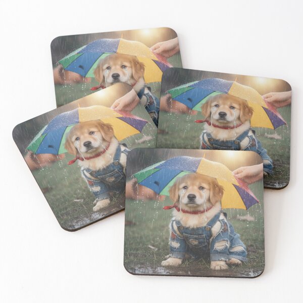Item preview, Sad Puppy with Colorful Umbrella designed and sold by Fatomfatom.