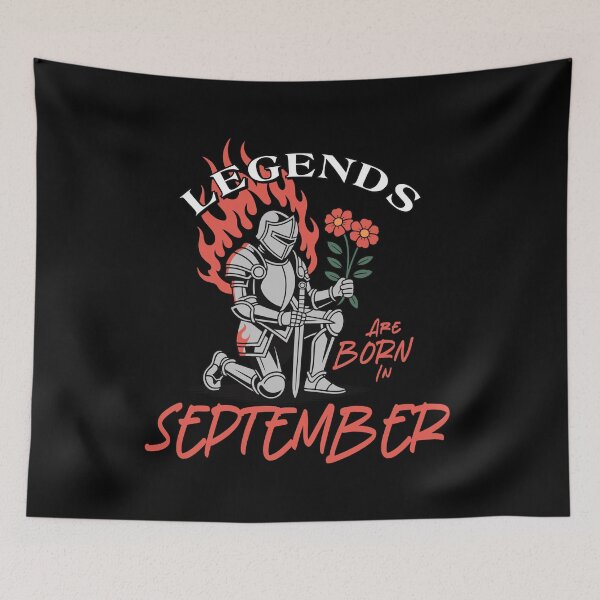 Item preview, Legends Are Born in September – Knight Birthday Graphic designed and sold by TipTop GFX.