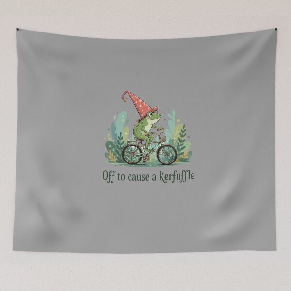 Item preview, Off To Cause A Kerfuffle Frog - Funny Sarcastic Meme Graphic designed and sold by BANKACEM.STORE.