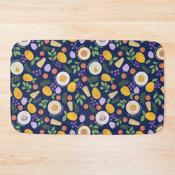 Item preview, Italian Foods Dishes Lemons dark blue background designed and sold by pholiumsigma_design.