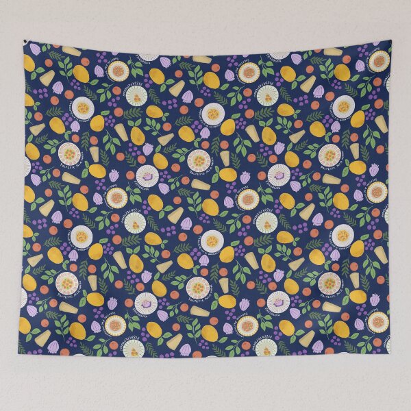 Item preview, Italian Foods Dishes Lemons dark blue background designed and sold by pholiumsigma_design.