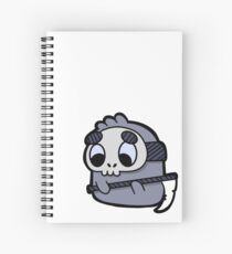 Cute Shy Reaper Doodle Ghost Spiral Notebook