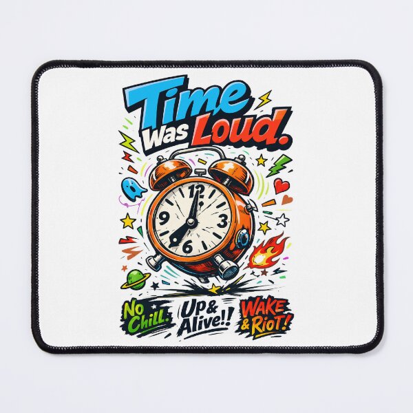 Item preview, Time Was Loud Retro Alarm Clock Pop Art - Wake and Riot Rebellious Morning Aesthetic - Vibrant Punk Rock Graphic for Early Risers and No Chill Vibes by Vivaan Studio designed and sold by Vivaan Studio.