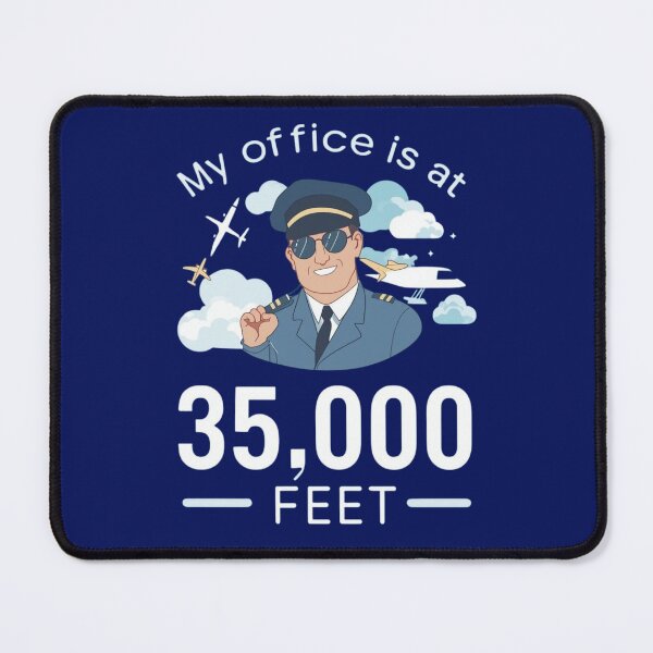 Item preview, My Office Is at 35,000 Feet - Smiling Pilot Aviation Design. designed and sold by LunaPrintCo.