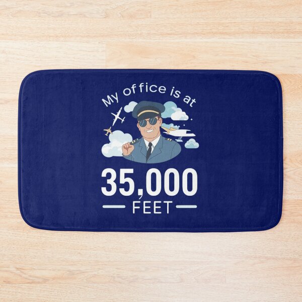 Item preview, My Office Is at 35,000 Feet - Smiling Pilot Aviation Design. designed and sold by LunaPrintCo.