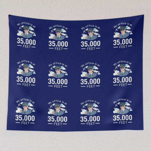 Item preview, My Office Is at 35,000 Feet - Smiling Pilot Aviation Design. designed and sold by LunaPrintCo.