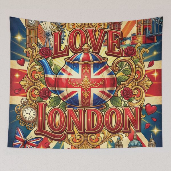 Item preview, Royal Teapot Love London Vintage Union Jack Art designed and sold by DGtaLrtcom.