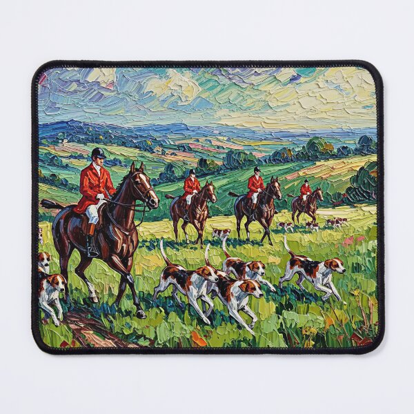 Item preview, Serie 1/3 - Colorful Impressionist Fox Hunt Impasto Oil Painting designed and sold by KiwiRider.