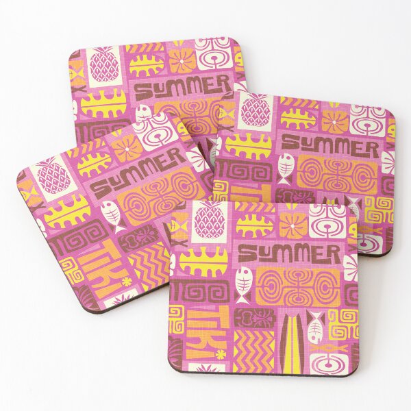Item preview, Retro Hawaii Colorful Tropical Tiki Summer Tapa Print  designed and sold by RetroMaggie.