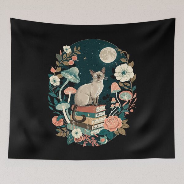 Item preview, Floral Womens Cottagecore Siamese cat Lover designed and sold by joyouartArt.
