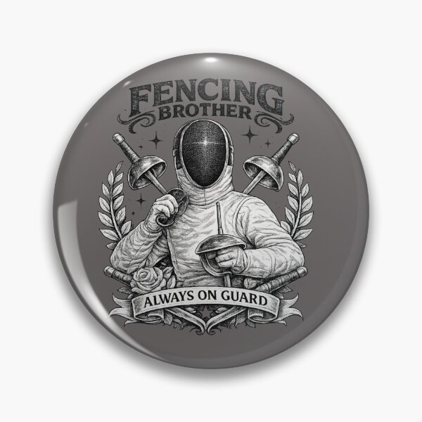 Item preview, Fencing Brother – Always on Guard (Vintage Black & White Fencer Design) designed and sold by ChillCharmStudio.