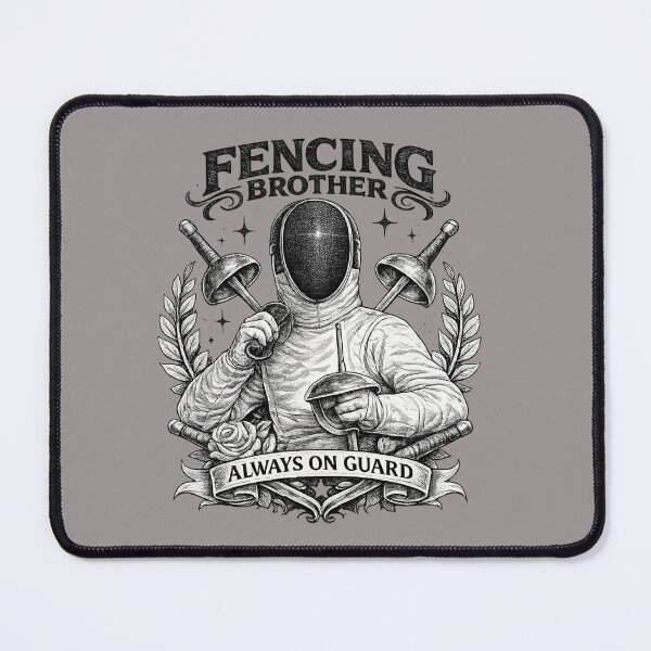 Item preview, Fencing Brother – Always on Guard (Vintage Black & White Fencer Design) designed and sold by ChillCharmStudio.