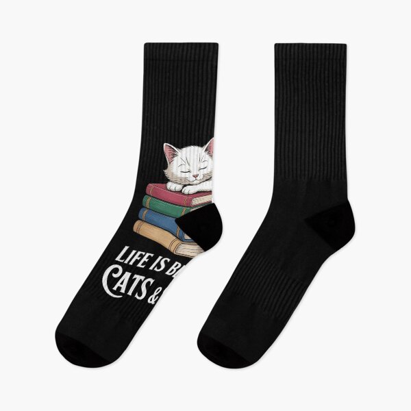 Item preview, Books And Cats Life Is Better With Cats and Books designed and sold by joyouartArt.