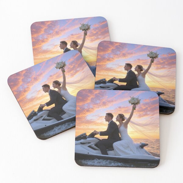 Item preview, Bride and Groom On a Jet Ski designed and sold by Maria Dryfhout.
