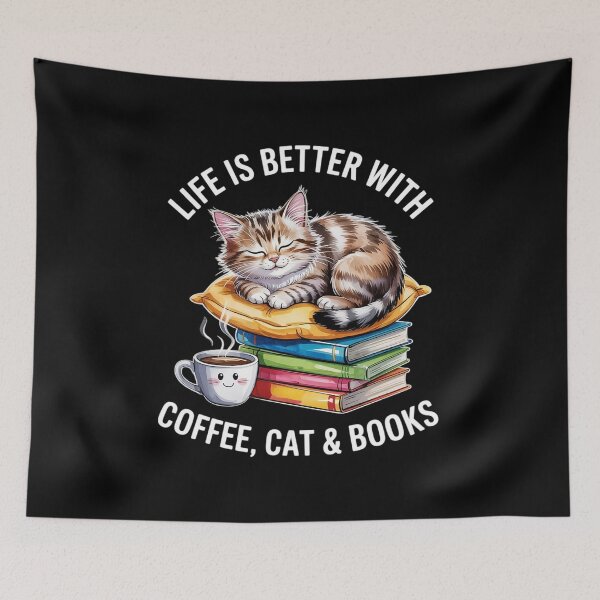 Item preview,  Life Is Better With Coffee, Cats & Books 1 designed and sold by angolinnArt.