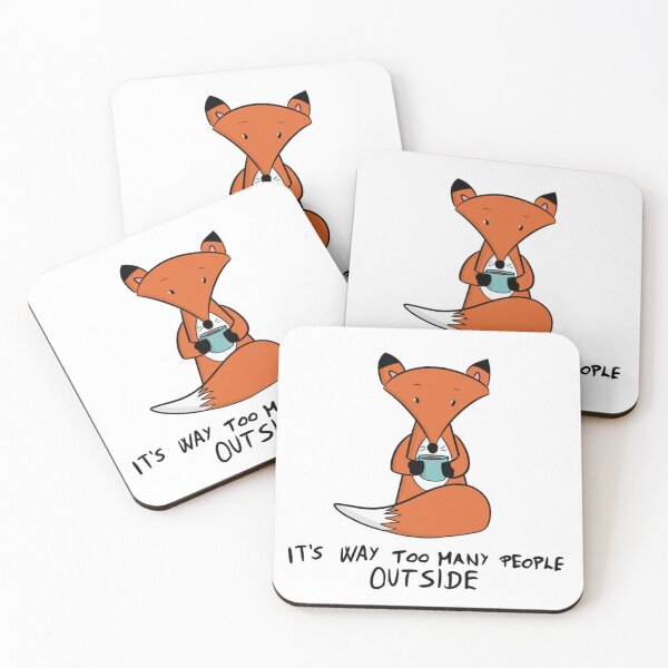 Item preview, It's Way Too Many People Outside - Cute Introvert Fox designed and sold by DesignFreakArt.