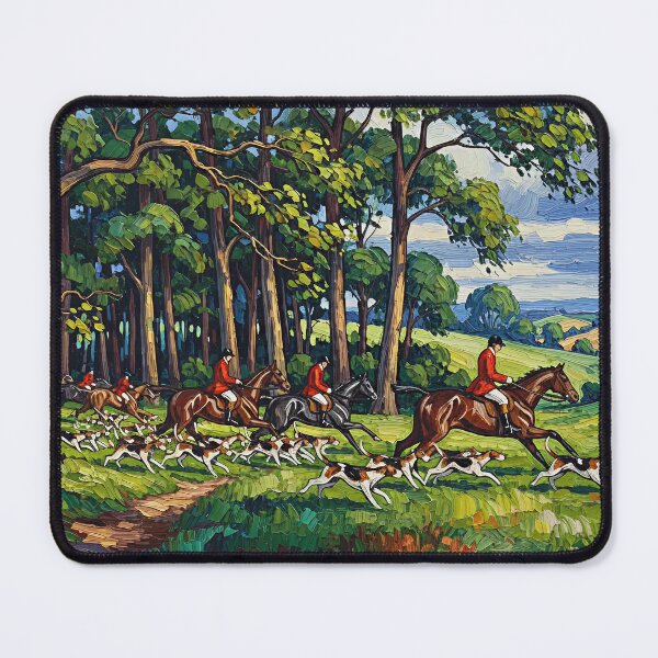 Item preview, Serie 2/3 - Colorful Impressionist Fox Hunt Impasto Oil Painting designed and sold by KiwiRider.