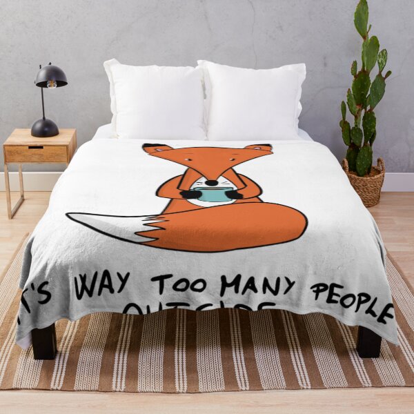 Item preview, It's Way Too Many People Outside - Cute Introvert Fox designed and sold by DesignFreakArt.