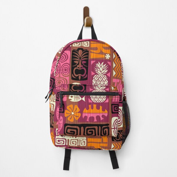 Item preview, Retro Hawaii Tiki Colorful Tropical Tapa Print designed and sold by RetroMaggie.
