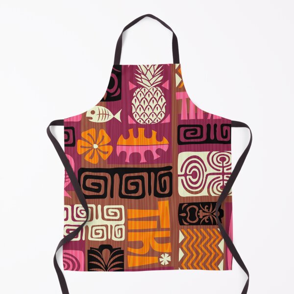 Item preview, Retro Hawaii Tiki Colorful Tropical Tapa Print designed and sold by RetroMaggie.