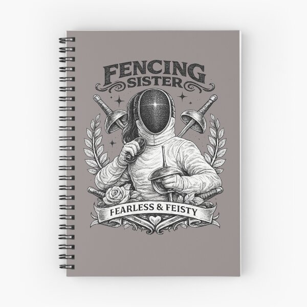 Item preview, Fencing Sister – Fearless & Feisty (Vintage Black & White Fencer Design) designed and sold by ChillCharmStudio.