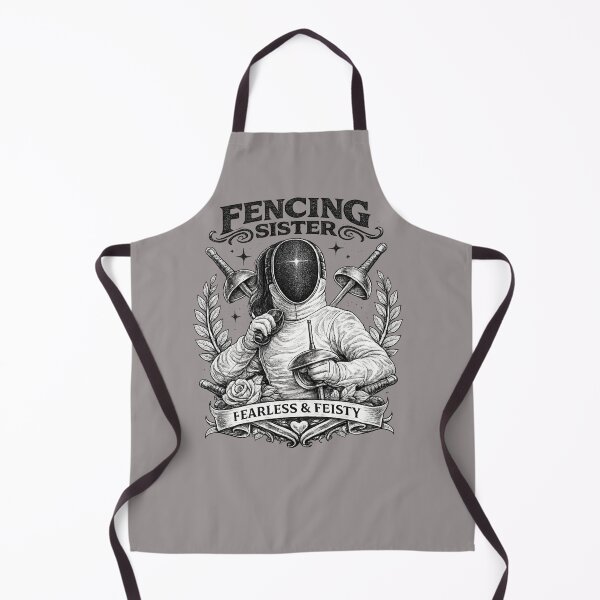 Item preview, Fencing Sister – Fearless & Feisty (Vintage Black & White Fencer Design) designed and sold by ChillCharmStudio.