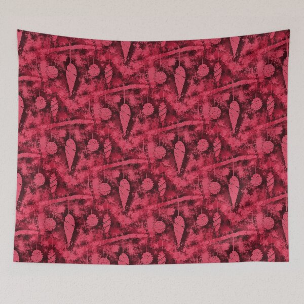Item preview, Abstract Festive Christmas Ornaments Deep Red Winter Holiday Pattern designed and sold by Clare Walker.