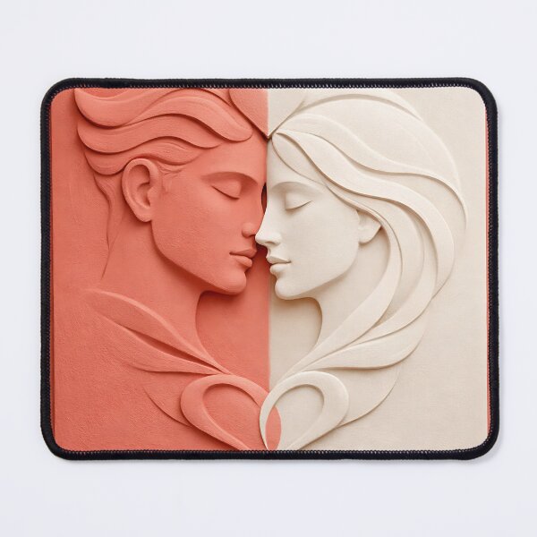 Item preview, Harmonious Couple Duality Love Relief Art designed and sold by Beamiverse.